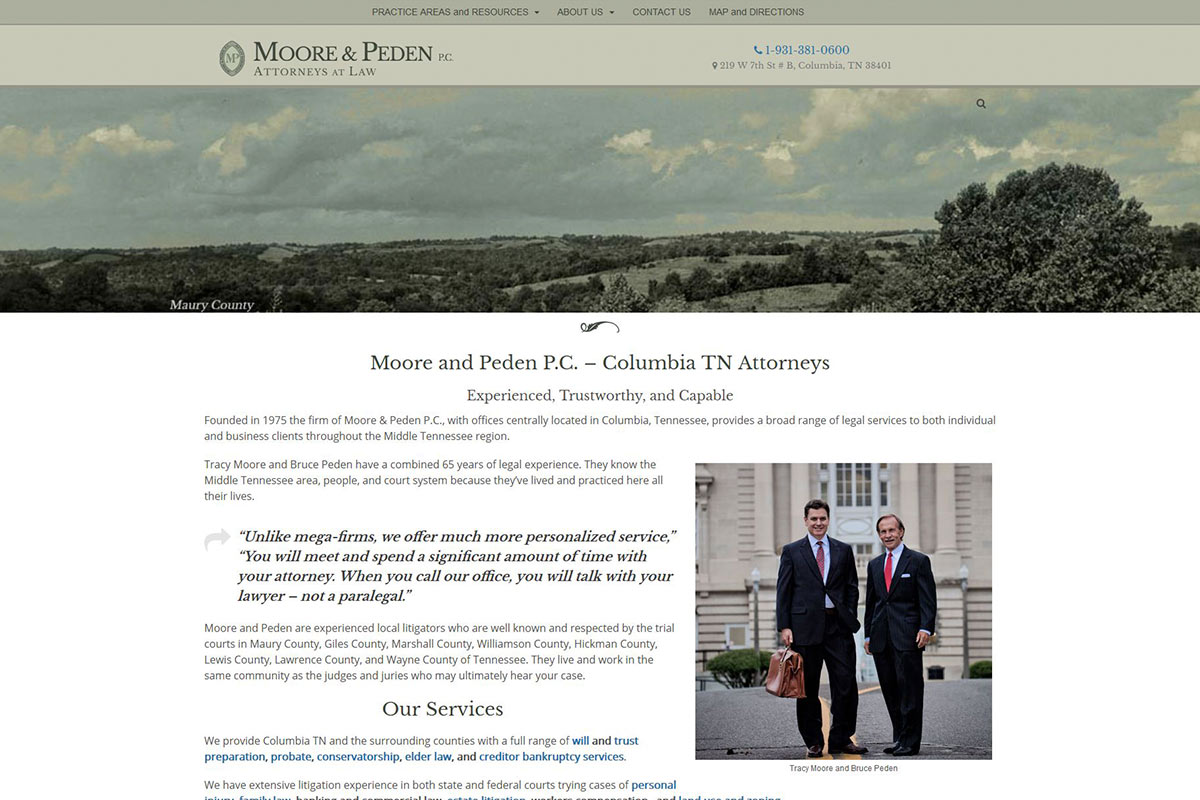Moore and Peden P.C. – Columbia TN Attorneys
